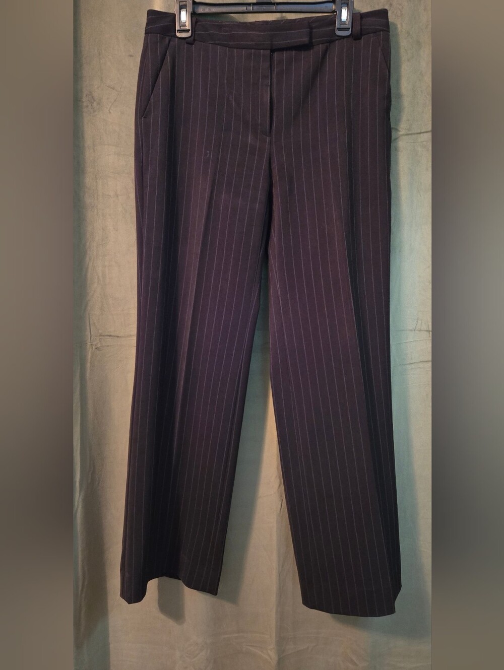 Women's Black Pinstripe Dress Pants - Classic Tailored Fit